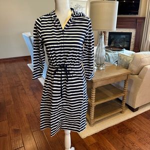 Navy and white stripped cover up